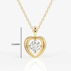 Custom 925 Silver Gold Plated <b>Floating</b> Diamond Pendant Lab Grown Heart <b>Frame</b> Luxury IGI Certified Necklace Fine Jewelry - Product Image 5