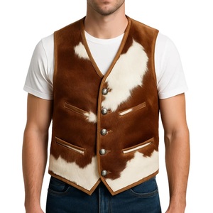 Gilet en cuir de vachette véritable de haute qualité pour hommes, vente en gros, nouveau design, gilet en cuir respirant pour hommes, design personnalisé - Product Image 1