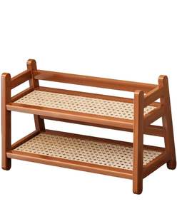 Estante de Madera Borowood para Tazas, Especias y Almacenamiento de 2 Niveles para Decoración del Hogar u Oficina - Product Image 1