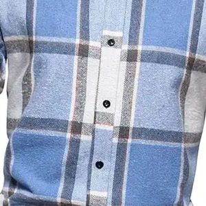 Chemise à carreaux boutonnée pour homme en coton brossé doux, chemise décontractée pour l'extérieur, fabricant OEM pour l'exportation - Product Image 5