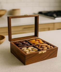 Handmade 9-Container Eco-Friendly Dishwasher Safe Spice <b>Box</b> with Glass Lid and Spoon Plastic Material From F.S. International - Product Image 2