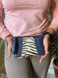 Pochette à glands en cuir recyclé imprimé animal de créateur 2024, porte-cartes de crédit de luxe personnalisé, pochette à la mode pour femmes - Product Image 3