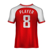Maillot de football personnalisé grande taille à col en V et manches courtes, imprimé par sublimation, logo brodé, respirant et à séchage rapide