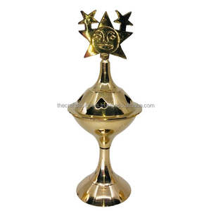 Brûleur d'encens portable de luxe antique en laiton, encensoir religieux, occasions de mariage, décoratif, sachet métallique, diffuseur de parfum, vente chaude - Product Image 3