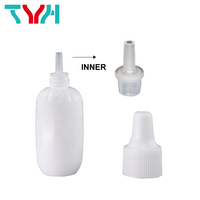 Flacon compte-gouttes en plastique souple LDPE de 15 ml, bouchon fileté en PP, bouchon intérieur en PE (HBS15), sérum pour soins de la peau écologique