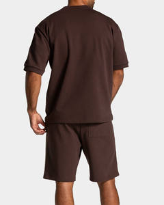 Camiseta y Pantalones Cortos Oversize Personalizados de Algodón Mezclado Transpirable con Ribetes para Hombre, Ideales para Gimnasio y Uso Urbano - Los Más Vendidos - Product Image 2