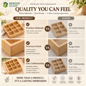 Bandeja de Almacenamiento Cuadrada de Madera WEWOOD con 8-11 Compartimentos para Refrigerios, Nueces, Frutas, Joyas y Accesorios Pequeños - Product Image 3