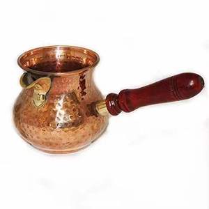 Cafetière et théière turques élégantes de qualité supérieure, design artisanal plaqué cuivre, pour la préparation du café et une utilisation décorative, disponibles à la vente - Product Image 6