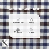 Kemeja Pria 100% Katun 85GSM Kain Kanvas Tenun Motif Kotak-kotak Ringan Kemeja Musim Panas Pemasok Pakaian Kustom Grosir