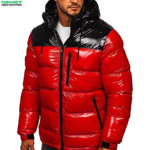 Puffer <b>Jacket</b> Hooded Windproof <b>Winter</b> Casual Coat with Zipper Closure Color Blocking Design - Product Image 4