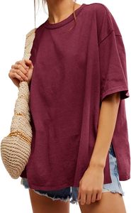 Camiseta Oversize con Estampado de Leopardo para Mujer, Manga Corta, Cuello Redondo, Corte Holgado, 100% Algodón, Estilo Jersey, Primavera-Verano, Camisetas Bajo Demanda - Product Image 6