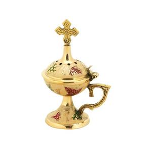 Handmade Brass <b>Incense</b> Burner With Cross Top Religious Censer For Church Use Chinese Style Decorative Aroma Bakhoor Burner Gifts - Product Image 1