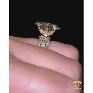 Luxury Floral Cluster Moissanite <b>Ring</b> With Round Cut Stones Elegant <b>Statement</b> Engagement Jewelry For Women Wedding Gift - Product Image 2
