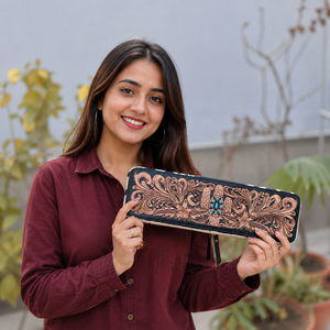 Étui de voyage en cuir repoussé résistant à la chaleur, parfait pour organiser les outils capillaires - Product Image 3
