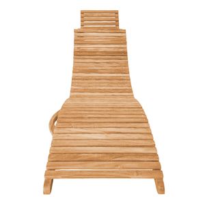 Premium Solid Teak Sun Lounger Adjustable UV Resistant Eco-Friendly Durable Outdoor Minimalist Villa <b>Sunbed</b> Poolside Garden Park - Product Image 1