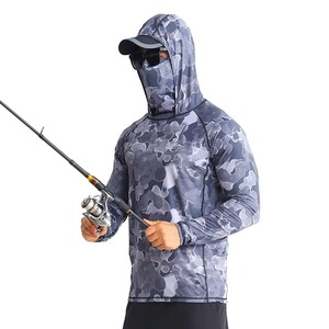 Sudadera con Capucha de Manga Larga para Hombre, Cómoda, para Actividades al Aire Libre, 100% Poliéster, Protección UV UPF 50+, Secado Rápido, para Pesca - Product Image 1