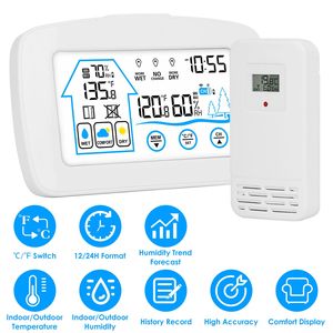 <b>Wireless</b> Indoor/Outdoor 196FT Range Weather Station Clock Thermometer <b>Sensor</b> for <b>Temperature</b> Monitor Air Quality Monitor - Product Image 1
