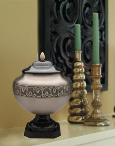 Urne funéraire américaine de luxe élégante en laiton, écologique, durable, argentée, 100% naturelle, pour cendres humaines adultes 200/220 - Product Image 6