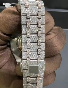 Reloj de Cuarzo con Moissanita para Hombre, Caja de Acero Inoxidable de 40 mm, Cristal de Zafiro, Esfera Analógica con Fecha, Cierre Plegable de Lujo - Product Image 5