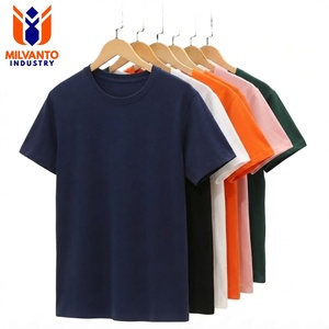 Men's 100% Cotton 200gsm Blank Short Sleeve O-Neck Rib <b>Collar</b> <b>T</b>-<b>shirt</b> | Soft Feel Breathable Anti-Pilling Regular Fit <b>T</b>-<b>shirt</b> - Product Image 1