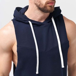 Custom Men's <b>Sleeveless</b> <b>Hoodie</b> Men Cotton/Polyester Summer <b>Hoodie</b> for Men - Product Image 4