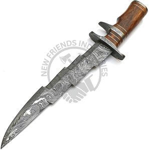 Brand New Custom Handmade 15" Damascus Steel Outdoor <b>Hunting</b> Knife Rose Wood Sub Hilt Handle Sharp Fixed Blade Camping Knife - Product Image 5