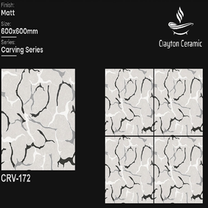 Azulejos de Porcelana de Lujo Premium con Textura de Imitación de Piedra, Antideslizantes y Resistentes al Desgaste, 600x600mm para Piso - Product Image 2