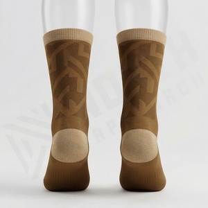 Crew <b>Socks</b> Geometric Pattern Brown Breathable <b>Running</b> <b>Socks</b> for Adults Summer Sport Wear - Product Image 2