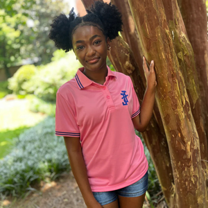 Polo rose à manches courtes, col classique, performance, golf, décontracté, affaires, sportswear, mode, vêtements de tous les jours - Product Image 1