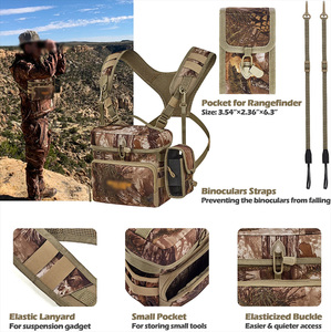 Wholesale Camo Hunting Binocular Harness Chest Pack Rangefinder Pouch Fleece-Lined Rain Cover Adjustable Straps - Product Image 4