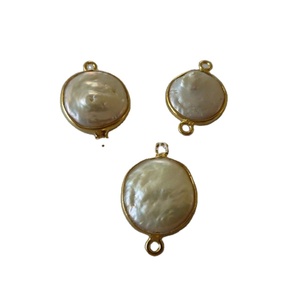 Pendentifs, breloques et connecteurs en argent sterling nacre pour la création de bijoux fantaisie, plaqués platine/or - Product Image 1