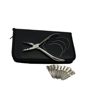 Professional Hair Extension <b>Beading</b> Tools <b>Kit</b> with Pliers Pulling Hook Leather Pouch Customize Hair Extension Tools - Product Image 2