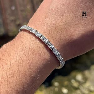 High-Quality Baguette Tennis Bracelet <b>for</b> <b>Men</b>, Sparkling Zirconia Baguette Chain Jewelry - Product Image 4