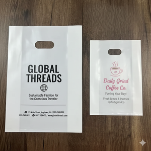 Sacs de shopping de haute qualité découpés à l'emporte-pièce en HDPE, LDPE, PLA recyclés d'origine vietnamienne avec couleur personnalisée - Product Image 2