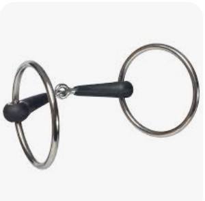 Stainless Steel Loose Ring Snaffle Bit Soft Rubber Mouthpiece Comfortable Durable Horse Training Bit for Outdoor Riding - Product Image 3