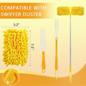 ผ้าปัดฝุ่นไมโครไฟเบอร์แบบใช้ซ้ำได้ 360 องศา สำหรับงานหนัก ใช้ได้กับ Swiffer และพัดลมเพดาน - Product Image 5