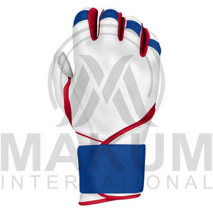 Guante de golf de cuero genuino blanco y azul, unisex, con cierre de gancho y bucle. - Product Image 2