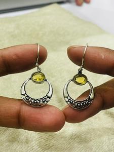 Latest style German <b>Silver</b> <b>Top</b> Quality For This Oval shape Citrine Stone Gemstone Earring Wholesale For Wome jewelry - Product Image 5