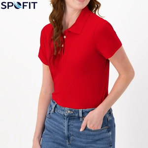 Camisetas Polo para Mujer de Alta Calidad, Color Rojo, Algodón, la Mejor Tela, Camisetas Polo Deportivas para Mujer con Servicio OEM - Product Image 4