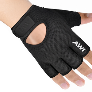 Guantes Deportivos Unisex de Medio Dedo, Transpirables, con Palma de Cuero, para Levantamiento de Pesas, Entrenamiento en Gimnasio, con Soporte de Muñeca con Cierre de Velcro - Product Image 2