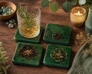Luxury Decorative <b>Epoxy</b> Resin Coasters Handmade Wooden Coasters Resin Inlay Modern <b>Table</b> Mats for Home Office Decor Coasters - Product Image 3