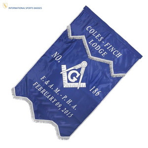 Banderas de Regalia Masónica Ceremonial Hechas en Pakistán, Bordado Personalizado, Tela Premium, Borde Dorado, Pin de Seguridad Tradicional para Logia - Product Image 2