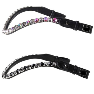 Nueva Diadema de Cuero Original para Caballo con Cristales Redondos de Marca Superior, Cadena de Diamantes Mega Bling y Forma Curva - Product Image 3