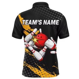High Quality Custom Printed Knitted Sporty <b>Bowling</b> Shirts Polyester/Cotton Blend Breathable for Men & Women - Product Image 4
