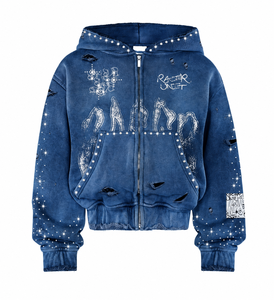 Sweat à capuche personnalisé imprimé, col double couche, effet vieilli, pour homme, coupe classique, streetwear, coupe-vent, 370g - Product Image 5