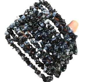 16 дюймов Длинная нить натуральный черный обсидиан драгоценный камень гладкая Uncut чипы бусины для изготовления ювелирных изделий по оптовой цене