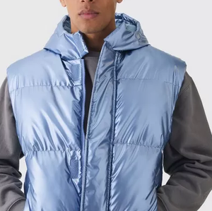 Nouvelle arrivée, veste matelassée en toile noire à capuche antibactérienne avec logo sur le devant, unisexe, vêtements d'hiver tendance - Product Image 2