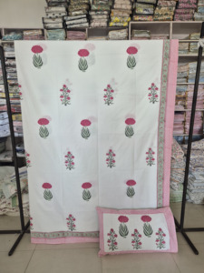 Juego de Sábanas de Algodón Percale de 300 Hilos, Tamaño King, con Estampado Artesanal, para Uso Doméstico, Hecho en India - Product Image 6