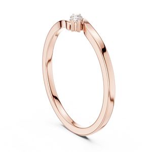 Elegant Rose Gold <b>Two</b> <b>Stone</b> Bypass <b>Ring</b> for Women Minimalist Open Wrap Wedding Anniversary Fashion Jewelry Gift - Product Image 4