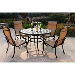 Set da pranzo in alluminio e 4 51.9 rotondi \ "Set da giardino per persone - Product Image 1